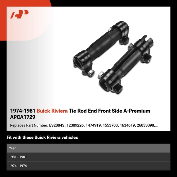 1974-1981 Buick Riviera Tie Rod End Front Side A-Premium APCA1729