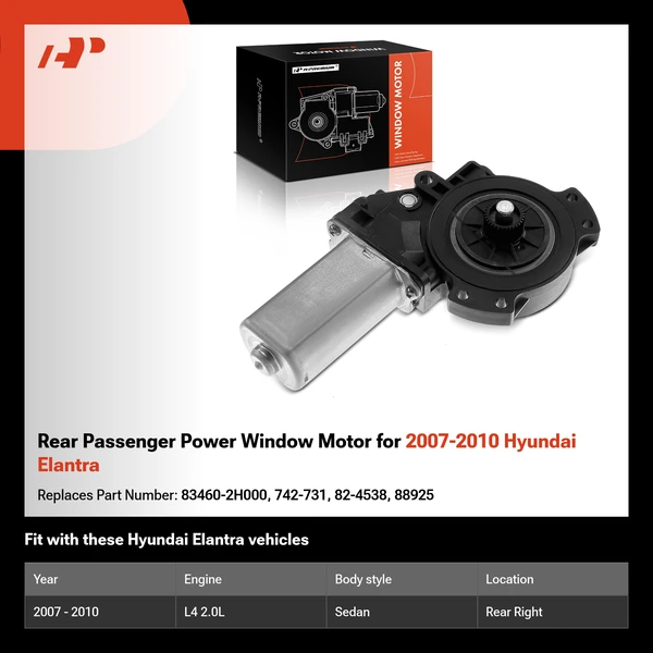 Rear Passenger Power Window Motor for 2007-2010 Hyundai Elantra