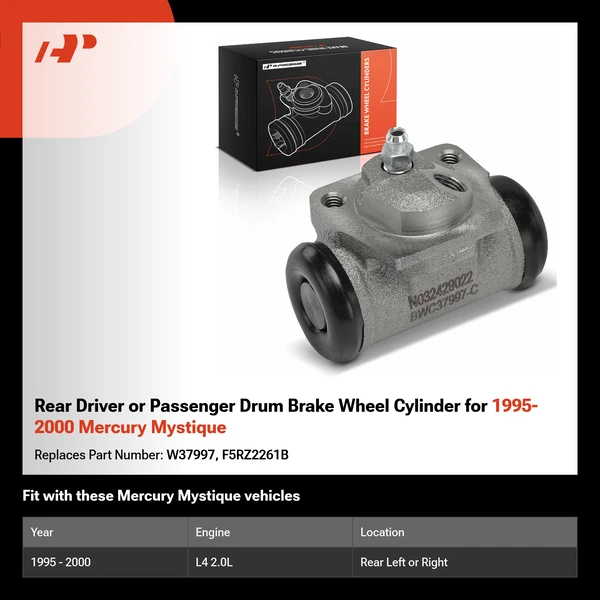 Rear Driver or Passenger Drum Brake Wheel Cylinder for 1995-2000 Mercury Mystique