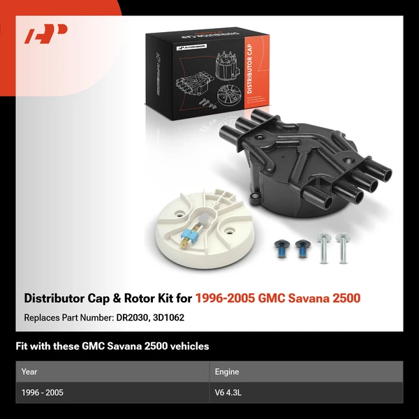 Distributor Cap & Rotor Kit for 1996-2005 GMC Savana 2500