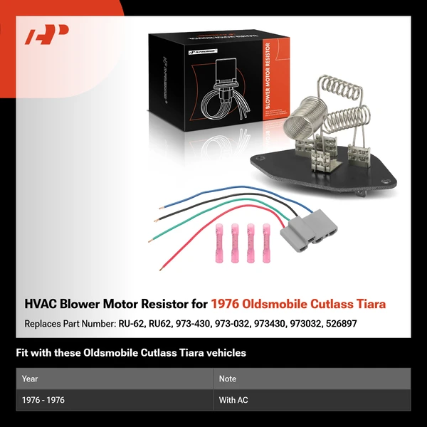 HVAC Blower Motor Resistor for 1976 Oldsmobile Cutlass Tiara