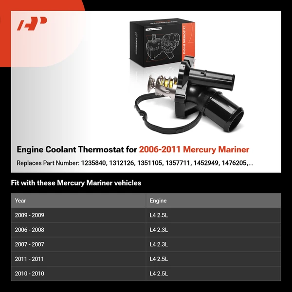 Engine Coolant Thermostat for 2006-2011 Mercury Mariner