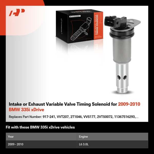 Intake or Exhaust Variable Valve Timing Solenoid for 2009-2010 BMW 335i xDrive