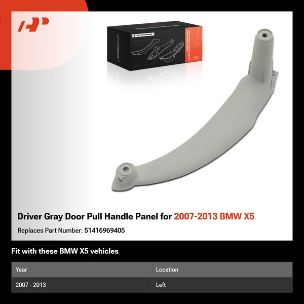 Driver Gray Door Pull Handle Panel for 2007-2013 BMW X5