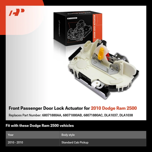 Front Passenger Door Lock Actuator for 2010 Dodge Ram 2500