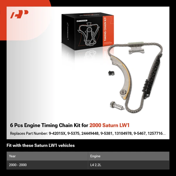 6 Pcs Engine Timing Chain Kit for 2000 Saturn LW1