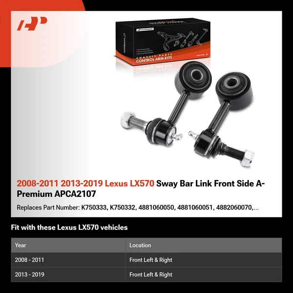 2008-2011 2013-2019 Lexus LX570 Sway Bar Link Front Side A-Premium APCA2107