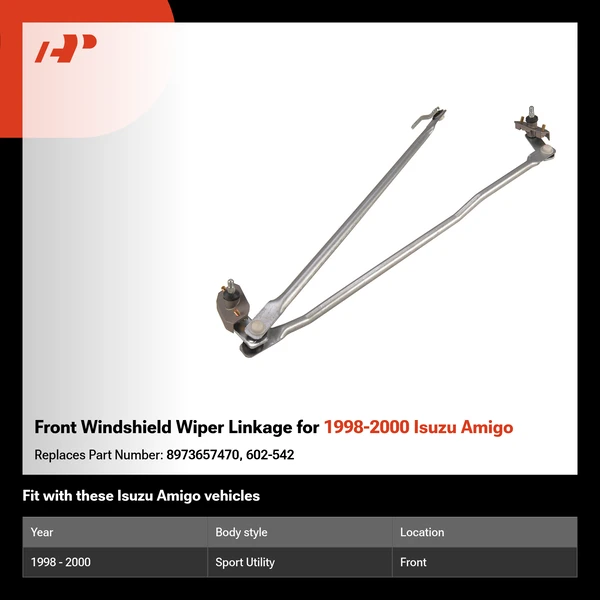 Front Windshield Wiper Linkage for 1998-2000 Isuzu Amigo