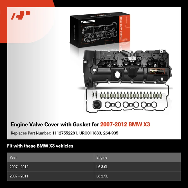 Engine Valve Cover with Gasket for 2007-2012 BMW X3