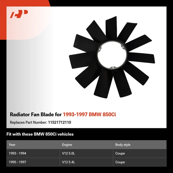 Radiator Fan Blade for 1993-1997 BMW 850Ci