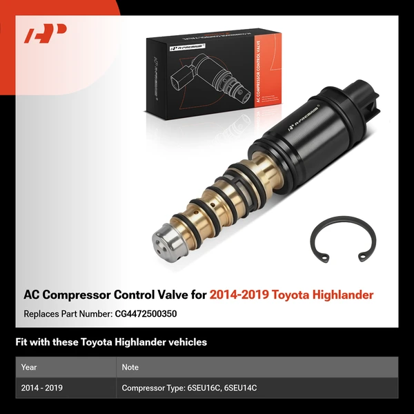 AC Compressor Control Valve for 2014-2019 Toyota Highlander