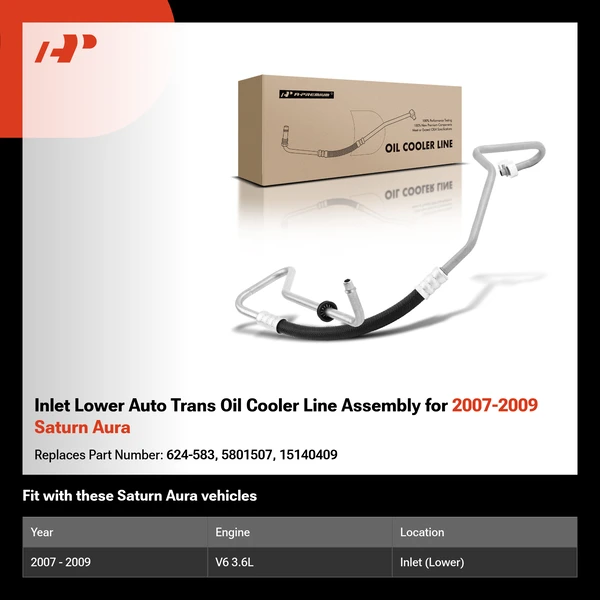 Inlet Lower Auto Trans Oil Cooler Line Assembly for 2007-2009 Saturn Aura