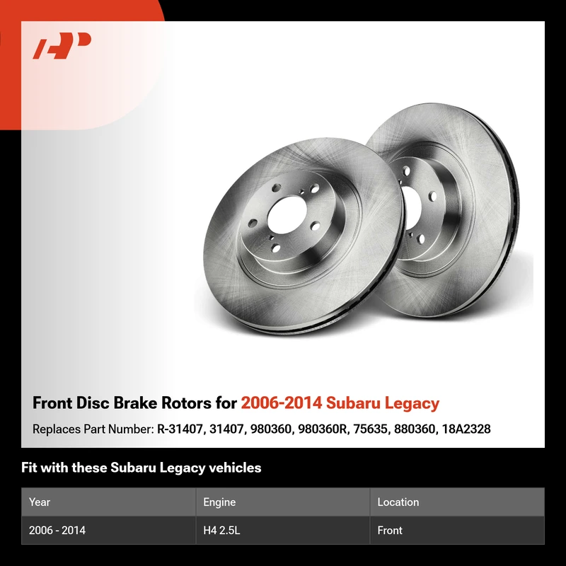 Front Disc Brake Rotors for 2006-2014 Subaru Legacy