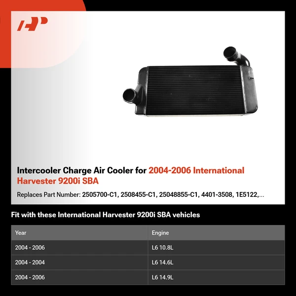 Intercooler Charge Air Cooler for 2004-2006 International Harvester 9200i SBA