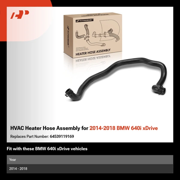 HVAC Heater Hose Assembly for 2014-2018 BMW 640i xDrive