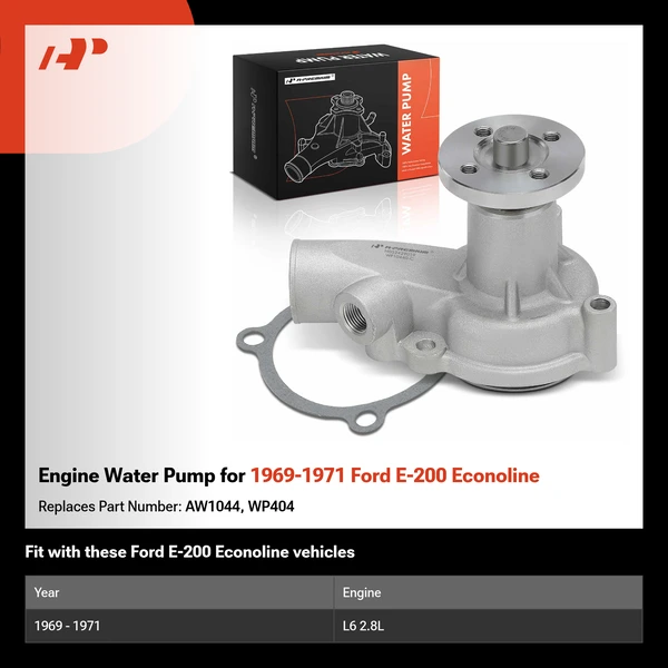 Engine Water Pump for 1969-1971 Ford E-200 Econoline