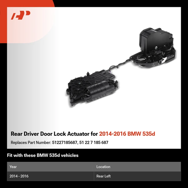 Rear Driver Door Lock Actuator for 2014-2016 BMW 535d