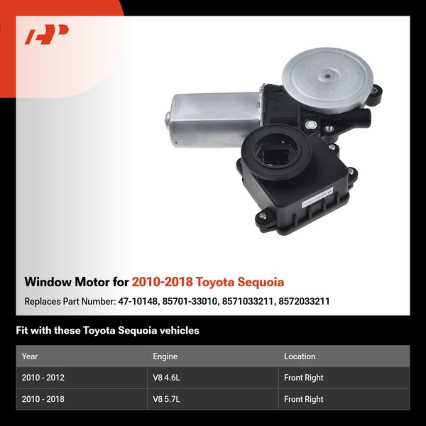 Window Motor for 2010-2018 Toyota Sequoia