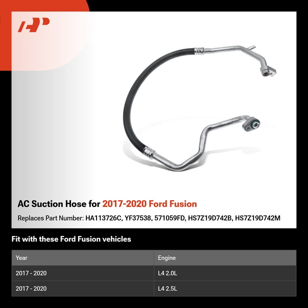 AC Suction Hose for 2017-2020 Ford Fusion