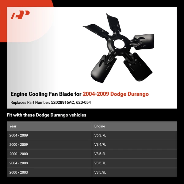Engine Cooling Fan Blade for 2004-2009 Dodge Durango