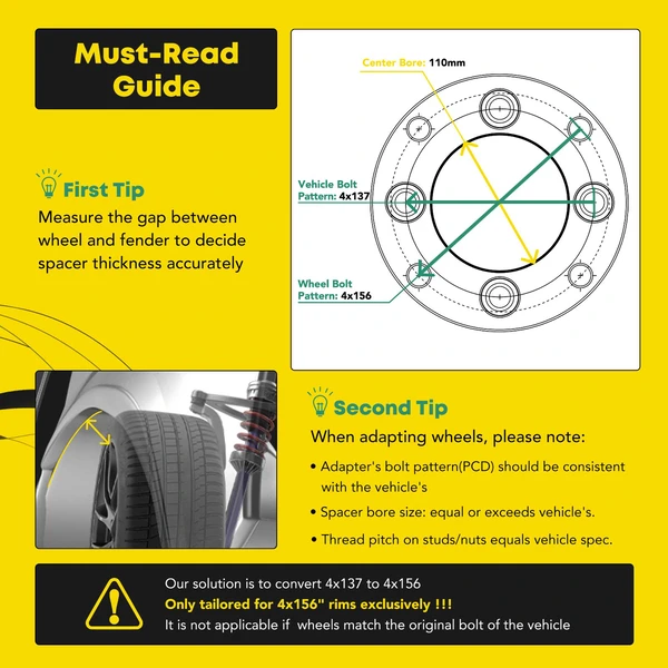 4 Pcs 1 inches Black 4x5.4 to 4x6.14 inches Wheel Adapters M12x1.5 110mm for 2011-2016 Can-Am Commander 1000