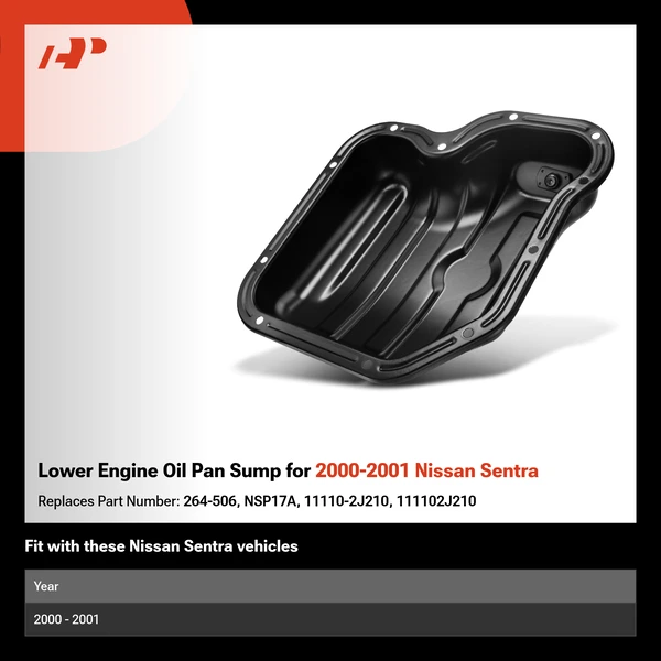 Lower Engine Oil Pan Sump for 2000-2001 Nissan Sentra