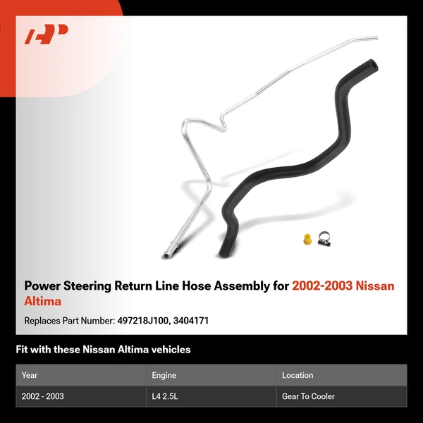 Power Steering Return Line Hose Assembly for 2002-2003 Nissan Altima