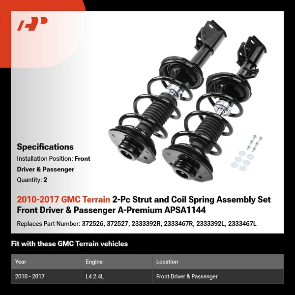 2010-2017 GMC Terrain 2-Pc Strut and Coil Spring Assembly Set Front Driver & Passenger A-Premium APSA1144