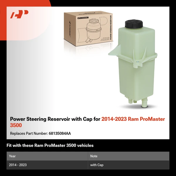 Power Steering Reservoir with Cap for 2014-2023 Ram ProMaster 3500