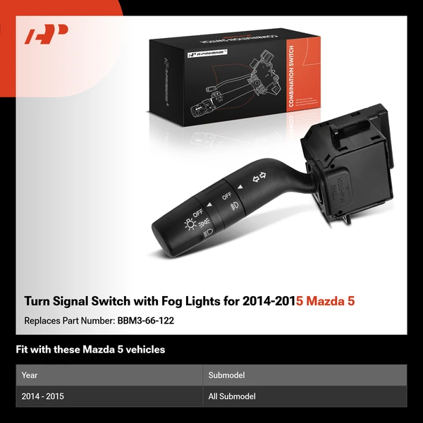 Turn Signal Switch with Fog Lights for 2014-2015 Mazda 5