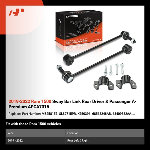 2019-2022 Ram 1500 Sway Bar Link Rear Driver & Passenger A-Premium APCA7315