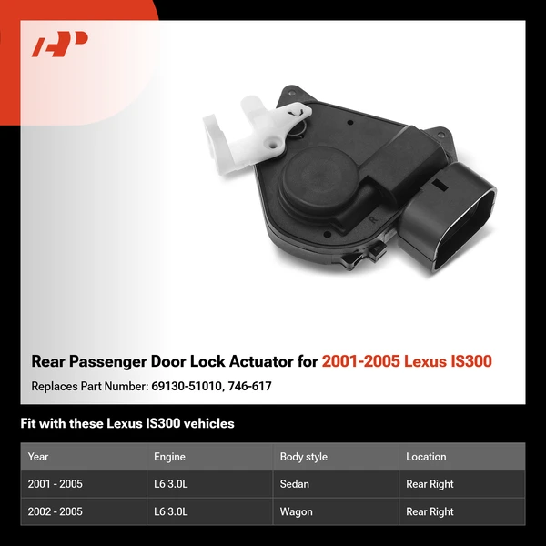 Rear Passenger Door Lock Actuator for 2001-2005 Lexus IS300