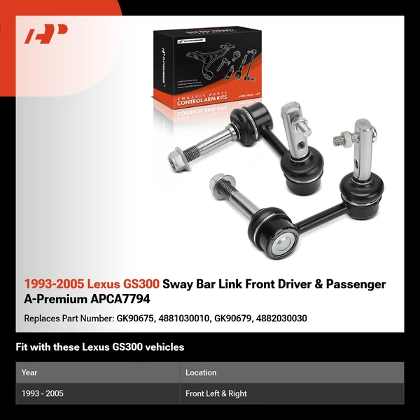 1993-2005 Lexus GS300 Sway Bar Link Front Driver & Passenger A-Premium APCA7794