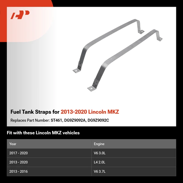Fuel Tank Straps for 2013-2020 Lincoln MKZ