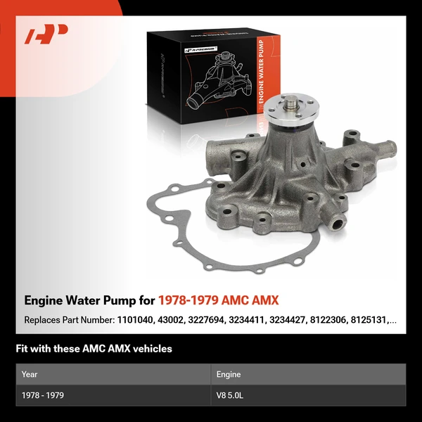Engine Water Pump for 1978-1979 AMC AMX