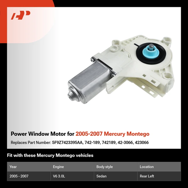 Power Window Motor for 2005-2007 Mercury Montego