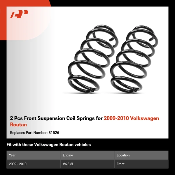 2 Pcs Front Suspension Coil Springs for 2009-2010 Volkswagen Routan