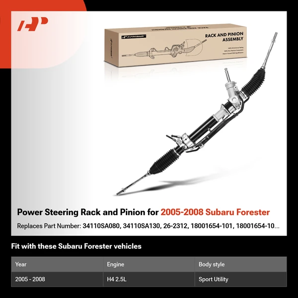 Power Steering Rack and Pinion for 2005-2008 Subaru Forester