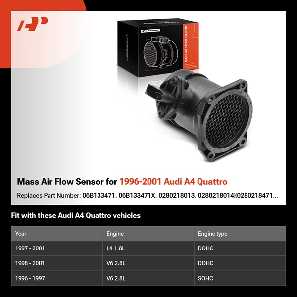 Mass Air Flow Sensor for 1996-2001 Audi A4 Quattro