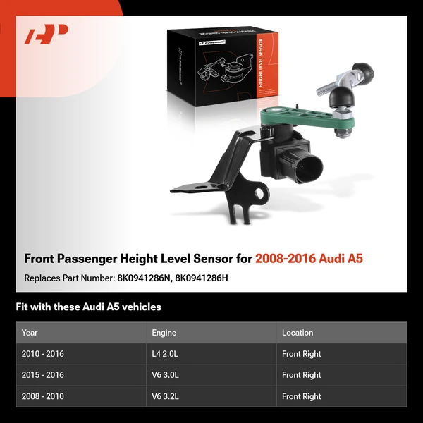 Front Passenger Height Level Sensor for 2008-2016 Audi A5
