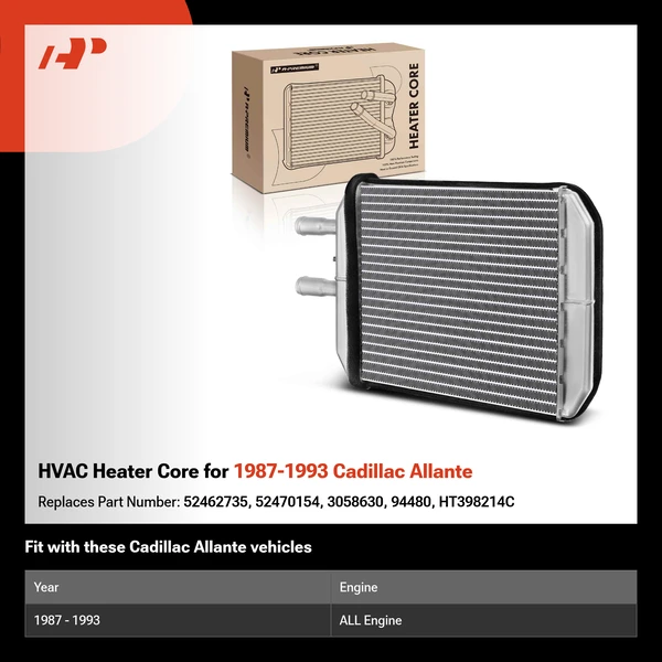 HVAC Heater Core for 1987-1993 Cadillac Allante