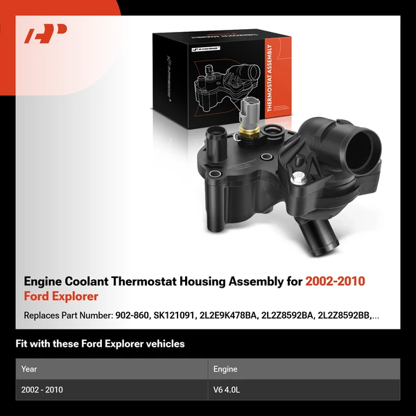 Engine Coolant Thermostat Housing Assembly for 2002-2010 Ford Explorer