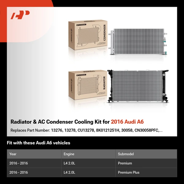 Radiator & AC Condenser Cooling Kit for 2016 Audi A6