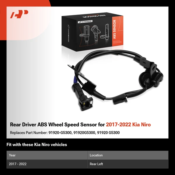 Rear Driver ABS Wheel Speed Sensor for 2017-2022 Kia Niro