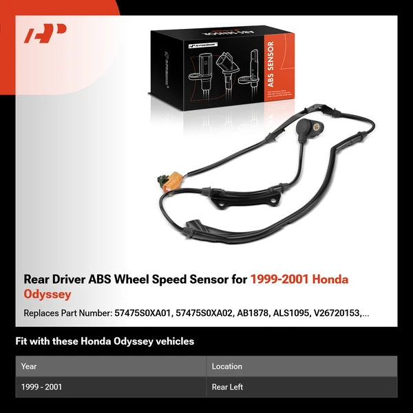 Rear Driver ABS Wheel Speed Sensor for 1999-2001 Honda Odyssey