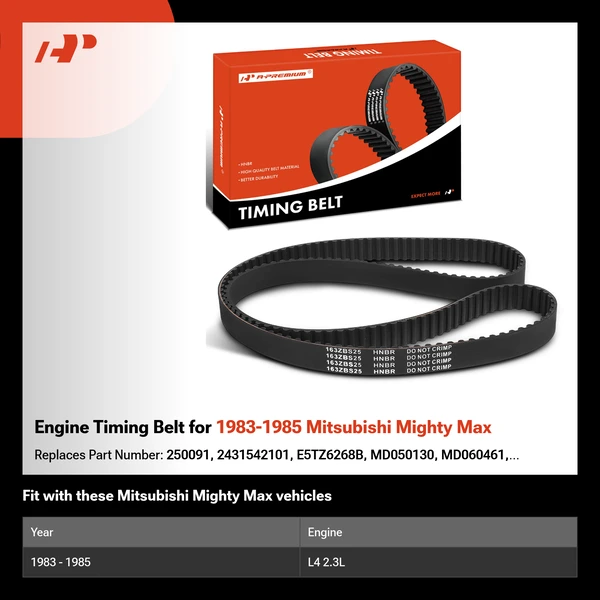 Engine Timing Belt for 1983-1985 Mitsubishi Mighty Max