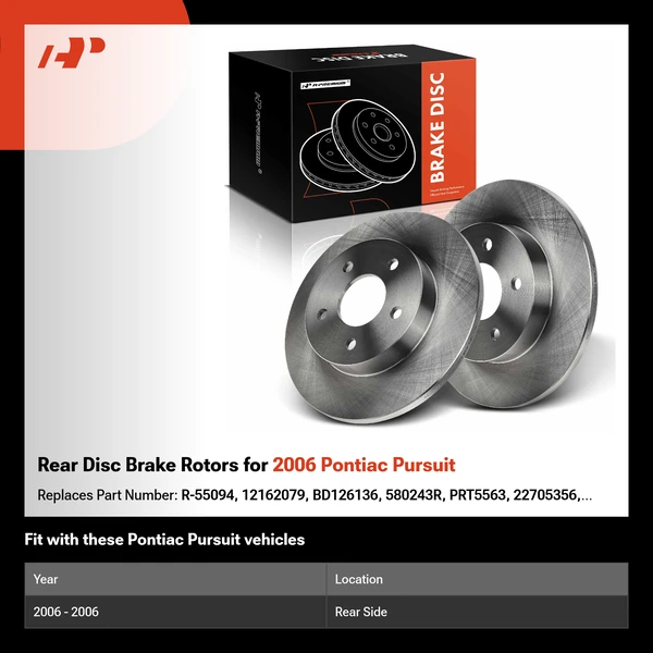 Rear Disc Brake Rotors for 2006 Pontiac Pursuit