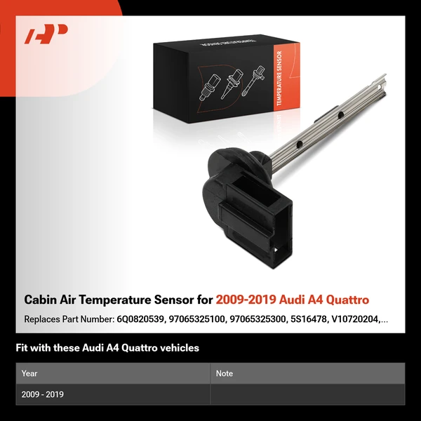 Cabin Air Temperature Sensor for 2009-2019 Audi A4 Quattro