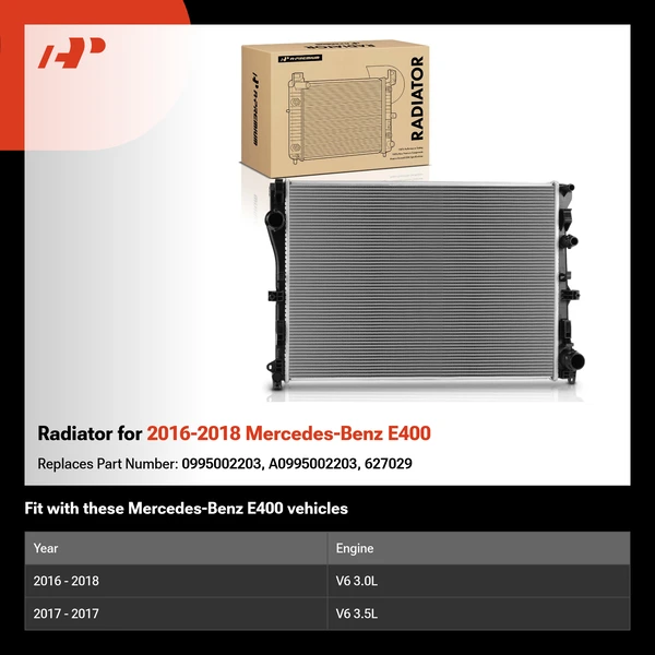 Radiator for 2016-2018 Mercedes-Benz E400