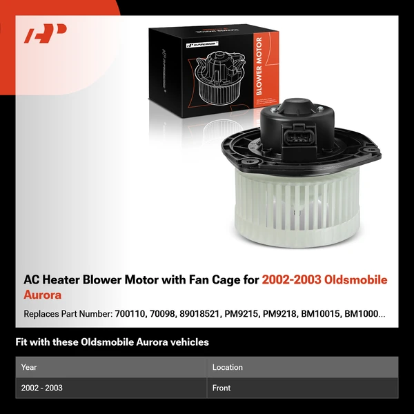 AC Heater Blower Motor with Fan Cage for 2002-2003 Oldsmobile Aurora
